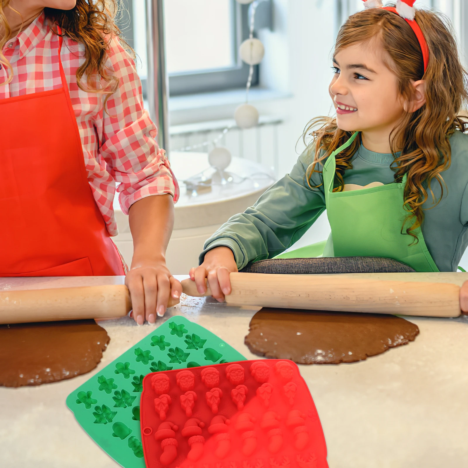 

2pcs Candy Mold Silicone Christmas Chocolate Diy Baking Tool For Jelly Mousse Cake Baking Supplies Silicone Molds For Chocolate