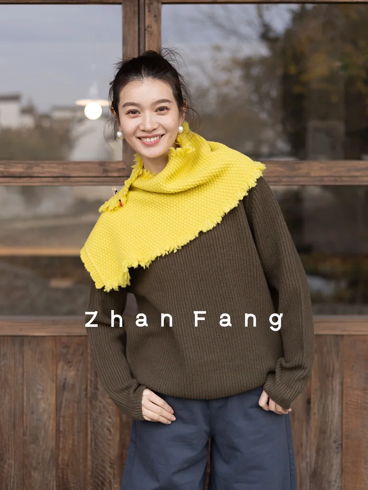 Flowering LSX005 Woolen Scarf Shawl Pin Fastener Multi-Color Lovely Lace Design Fashionable Accessory for Women Spring Autumn