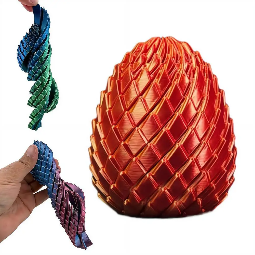 3D-Gedrucktes Drachenei Stressabbau-Spielzeug, Artikuliertes Dehnbares Sensorisches Fidget-Spielzeug, Verformbares Drachenei-Geschenk für Kinder und Erwachsene – Detail 5