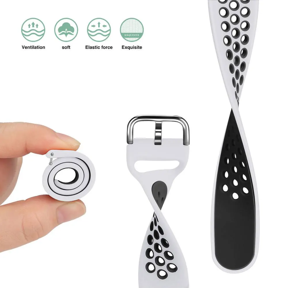 Garmin Vivomove 3 4 HR Venu Forerunner 245 645 접근 S40 스마트 워치 손목 팔찌용 20mm 22mm 실리콘 시계 스트랩