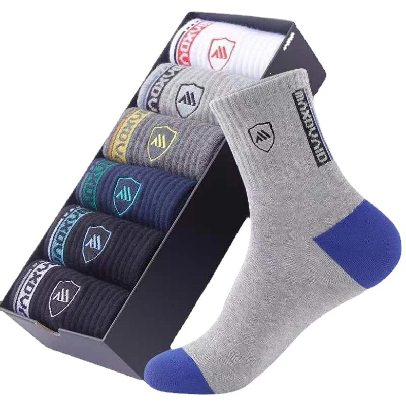 New Autumn And Spring Men\'s Sports Socks Casual Color Matching Thick Warm Breathable High Quality Socks 5 Pairs EU 38-43