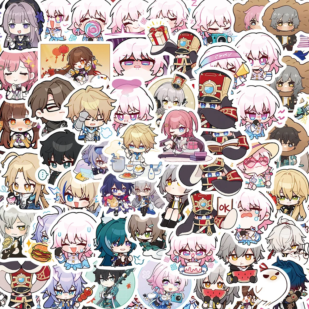 80Pcs Cute Anime Honkai Star Rail Stickers Travel Skateboard Suitcase Guitar Luggage Laptop Graffiti Sticker Decals Toy