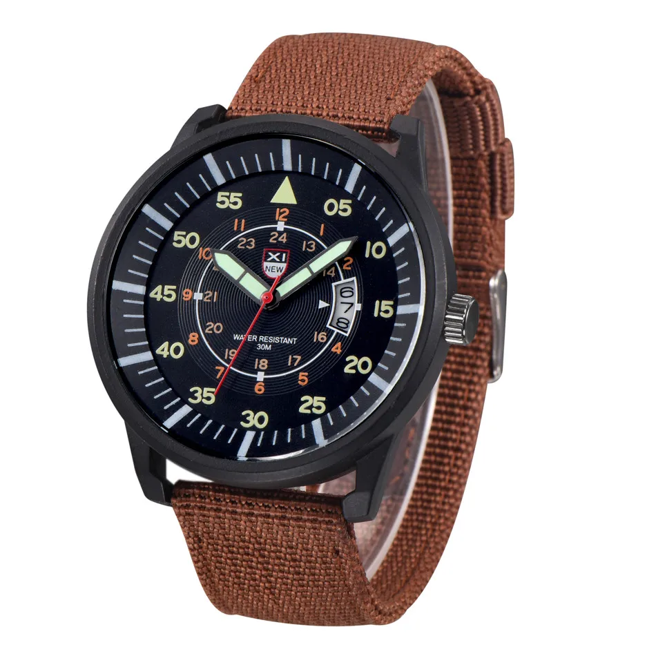 Military Mens Quartz Watch Black Dial Date Luxury Sport Wrist Watch