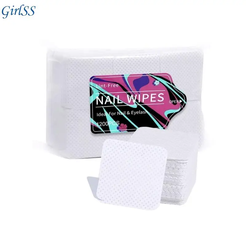 Nonlintingผ้าเช็ดทำความสะอาดเล็บ,1200PCS Nonwovenผ้าเล็บแผ่นทำความสะอาดLash