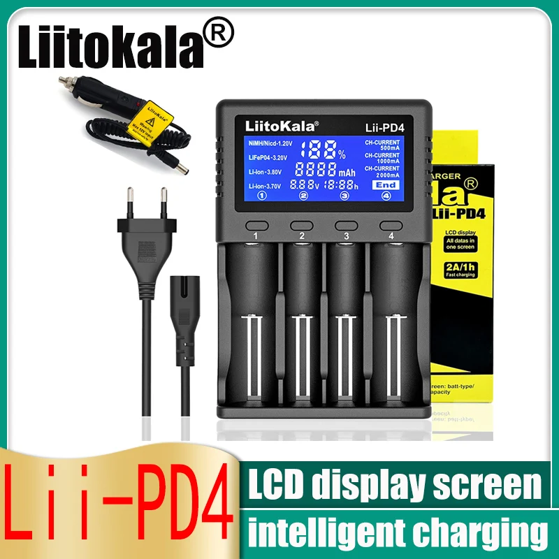 

LiitoKala Lii-PD4 Lii-PD2 s8 3,7 PD4 1,2 зарядное устройство для батарей VV AA NiMH/CD литий-ионный