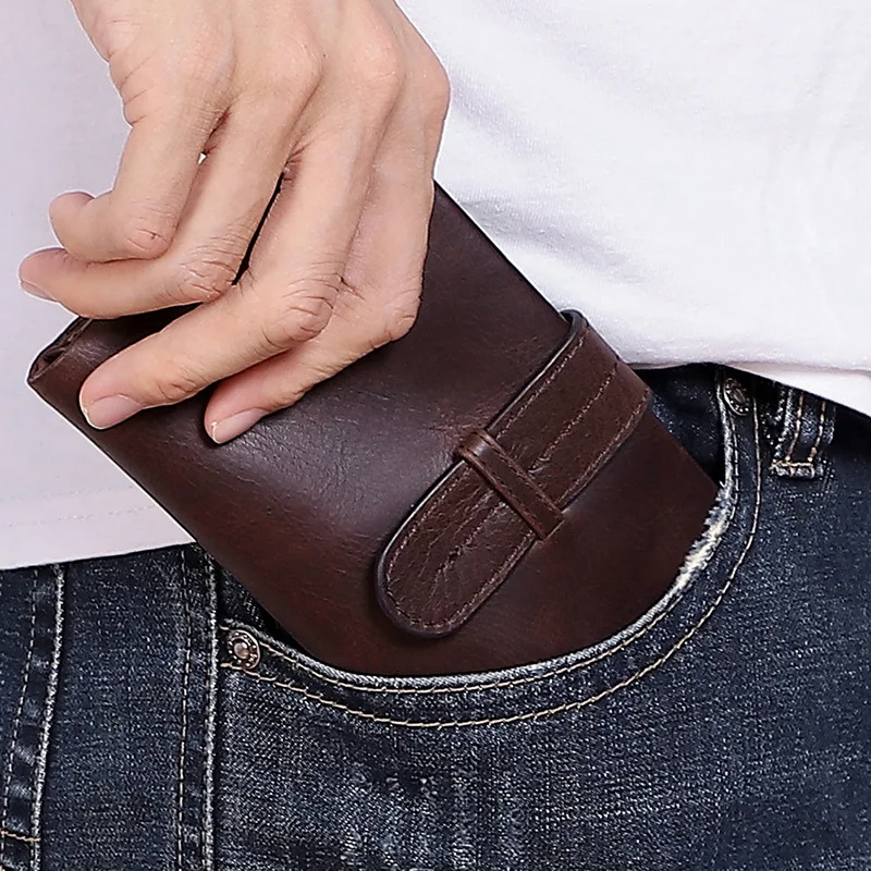 Guangzhou Oil Wax Leather Men's Leather Wallet Casual Retro Long Wallet Large Capacity Multi-Card-Slot Clutch