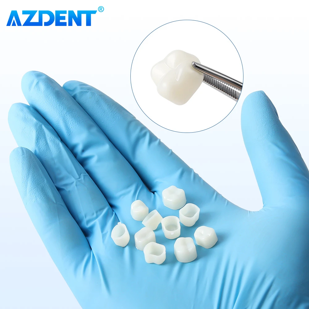 

AZDENT Dental Temporary Crown Veneers Material Mixed Sizes Resin Teeth for Anterior Molar Protecting A1/A2 Oral Care Whitening