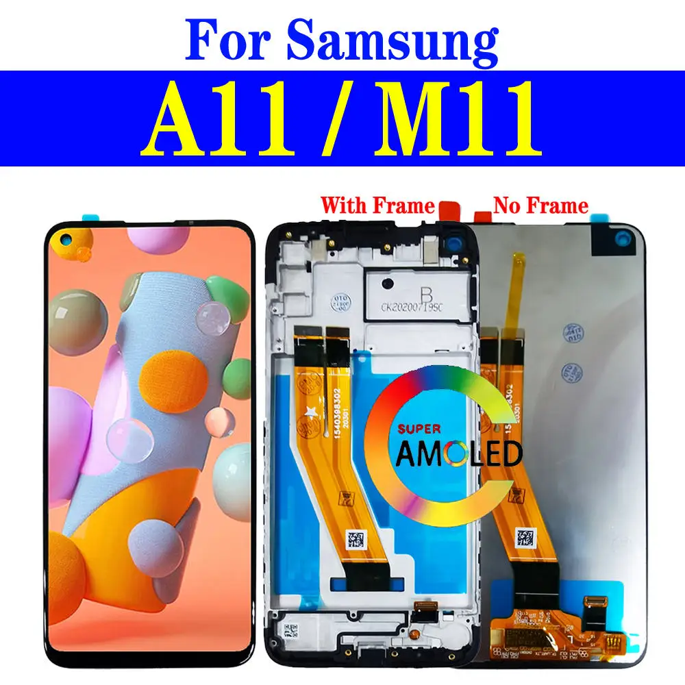 ЖК-дисплей A115F с рамкой для Samsung Galaxy A11 LCD M11 M115 дисплей A115M SM-A115F/DS сенсорный экран дигитайзер в сборе Замена