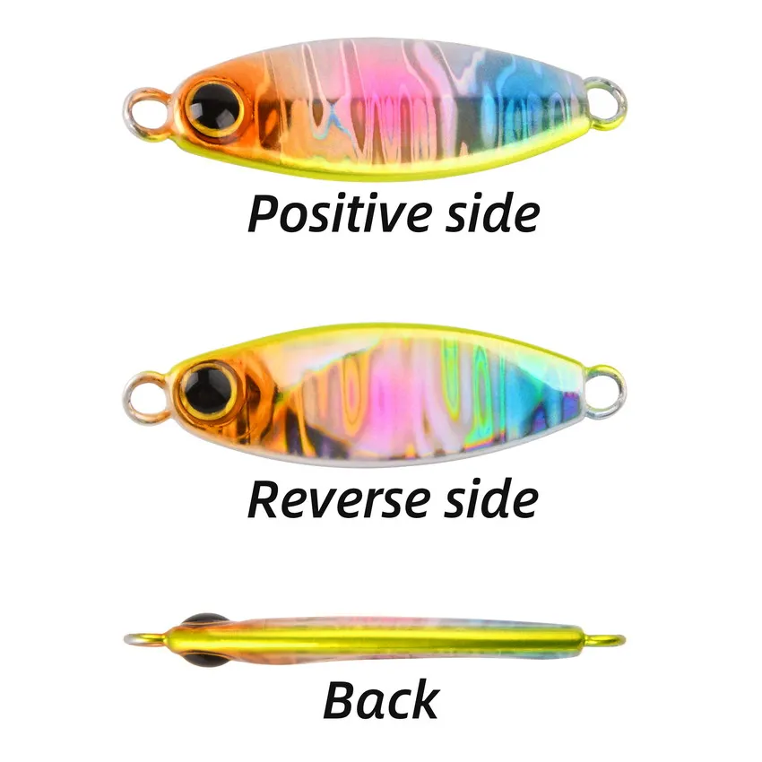 2023 Metal Spinner Jig Hard Bait 10g 4.5cm Saltwater Jigging lead Fishing Lure Laser Body Sinking Bait Carp Fishing Tackle