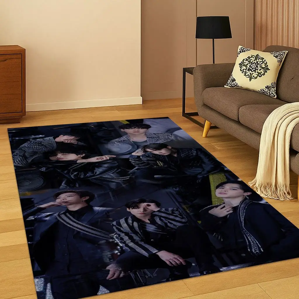 Kpop Star B-BTS Kim JIN SUGA V السجاد البساط لغرفة النوم غرفة المعيشة أريكة المنزل ممسحة ديكور المنزل ، منطقة البساط سجادة أرضية غير قابلة للانزلاق هدية #2