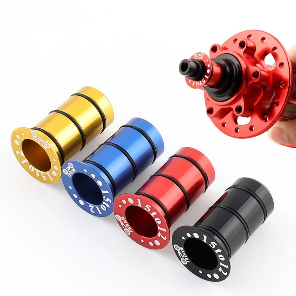 2Pcs 15mm To 12mm Bike Hub Thru Axle Adapter with Spare Sealing Ring Aluminum Alloy Thru Axle Side Cover Adapter Modification