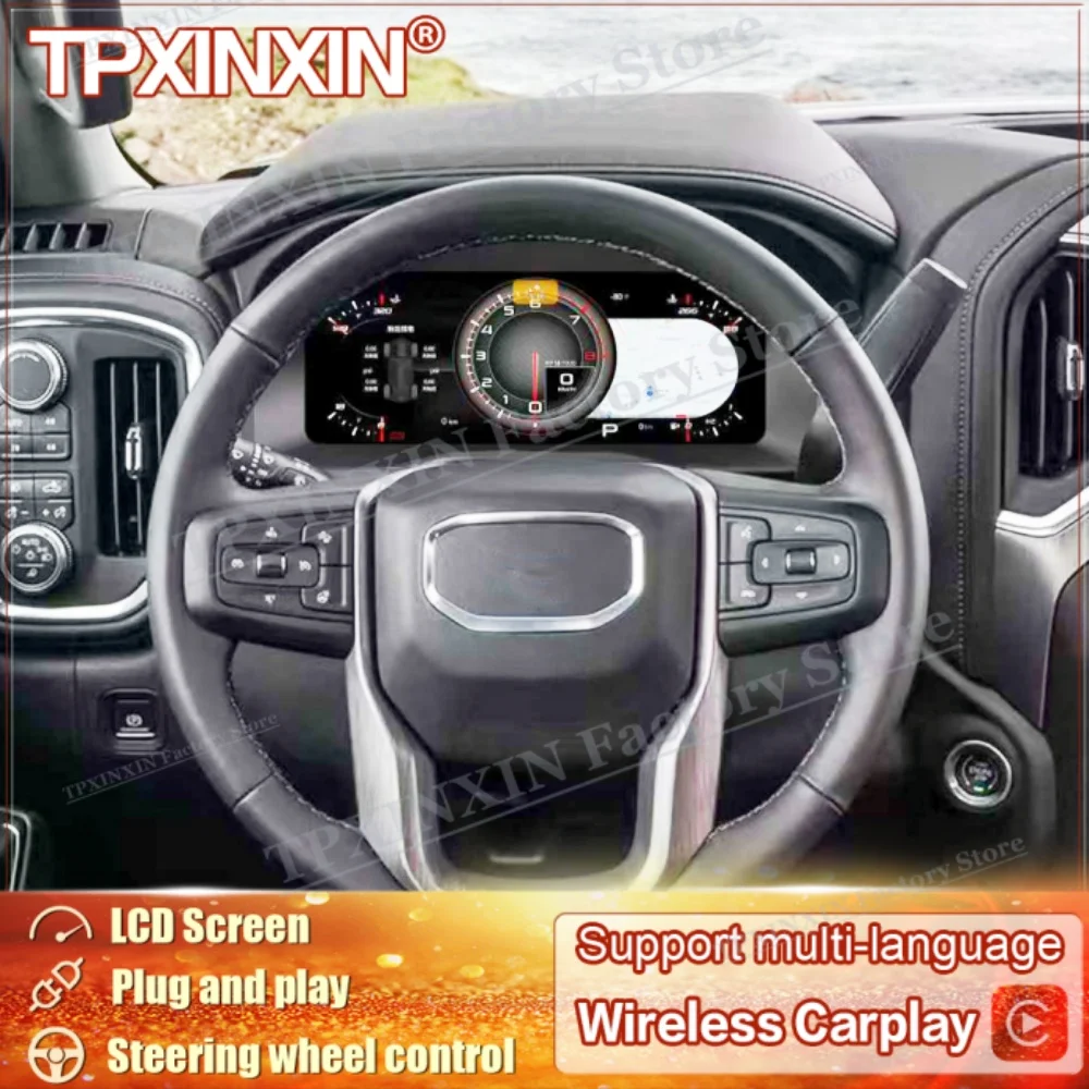 For Chevrolet Silverado GMC 2019~2023 Carplay Support multiple languages Digital LCD Cluster Car Dashboard Panel Digital