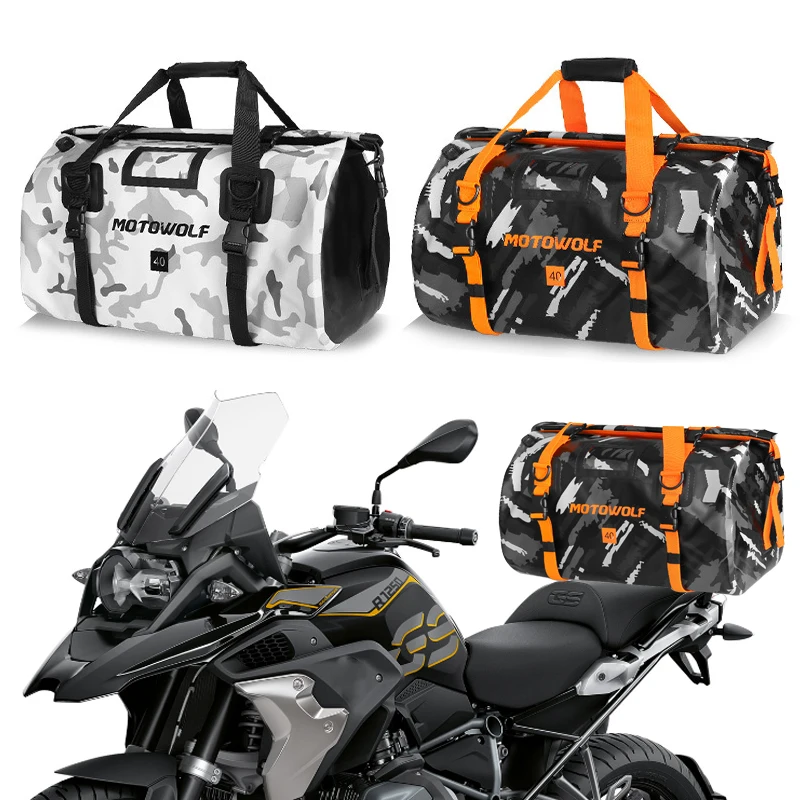 40L/66L/90L Motorcycle Waterproof Tail Bags Back Seat Bags Cycling Camping Travel Bag Motorbike Scooter Sport Luggage Pack