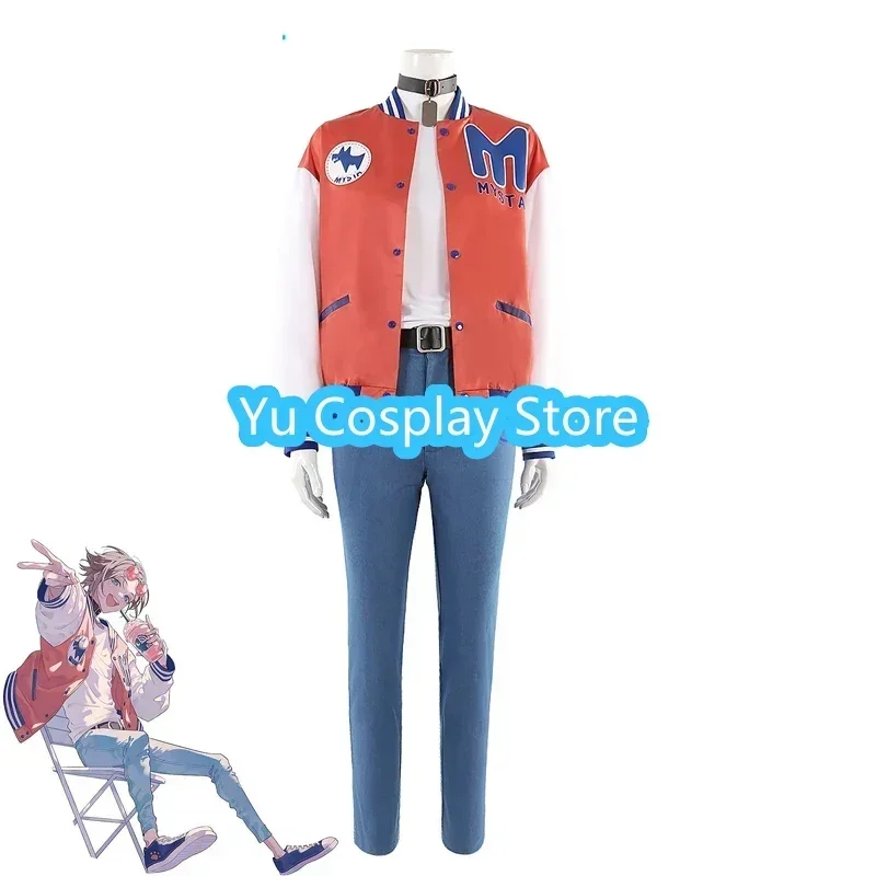 Vtuber Luxiem Mysta Rias Cosplay Costume Fancy Yutuber Baseball Suit Coat Shirt Pants Halloween Uniforms Custom Made