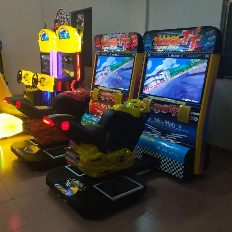 Coin Operated Driving Simulator, Cool Moto Racing Game Machine, 2 Player Arcade Cabinet, Motorcycle Racing Simulator