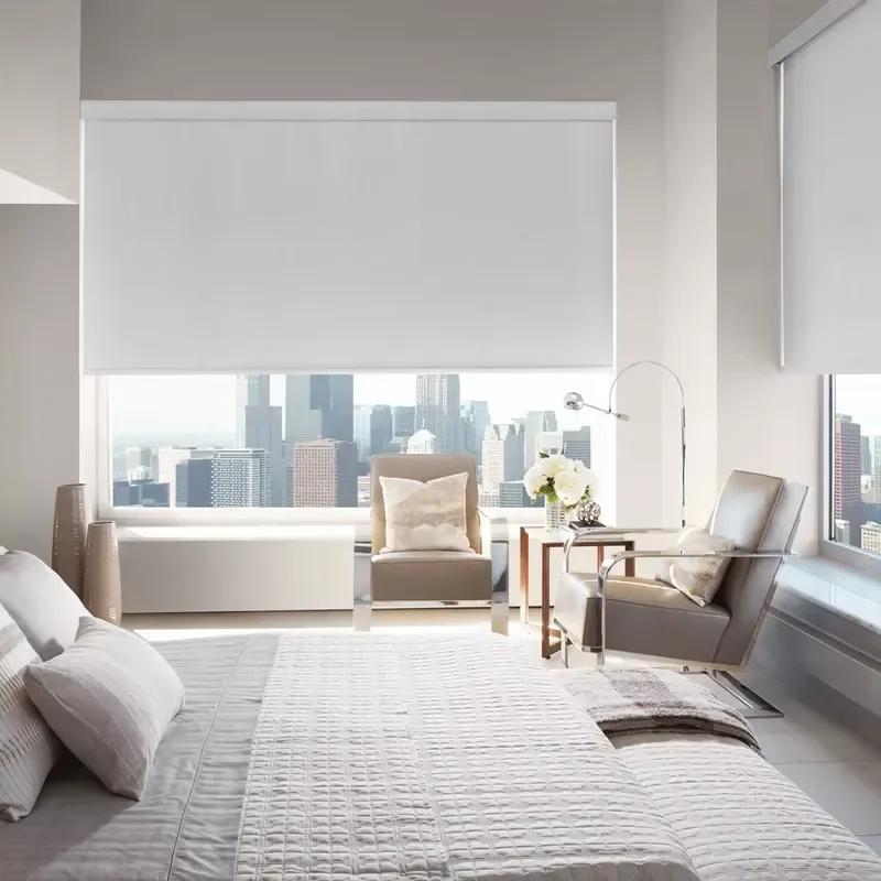 Smart Automation Effortless Control for Stylish Interiors Built-In Electric Two Layer Vertical Blind