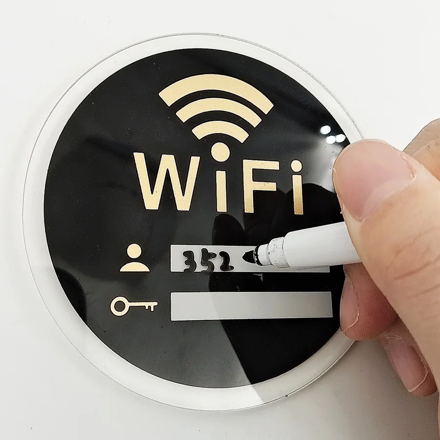 لوحة إشارة WiFi، لافتة مكتوبة بخط اليد مع قلم قابل للمسح