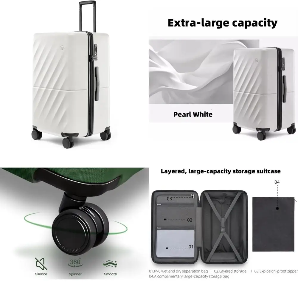 Medium 26 Inch Checked Luggage with Double Spinner Wheels, Anti-Burst Zipper, Hard Case PC Suitcase, Lightweight and Travel-Frie