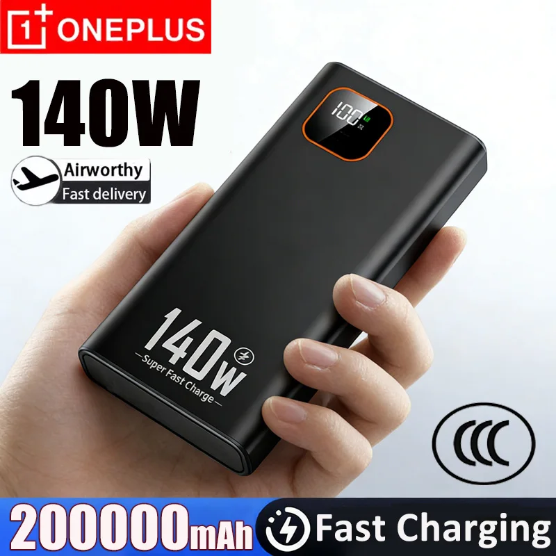 

Портативное зарядное устройство OnePlus 200000 мАч, 140 Вт, быстрая зарядка, PD 22,5 Вт, многопортовое, высокой емкости, для iPhone и Samsung