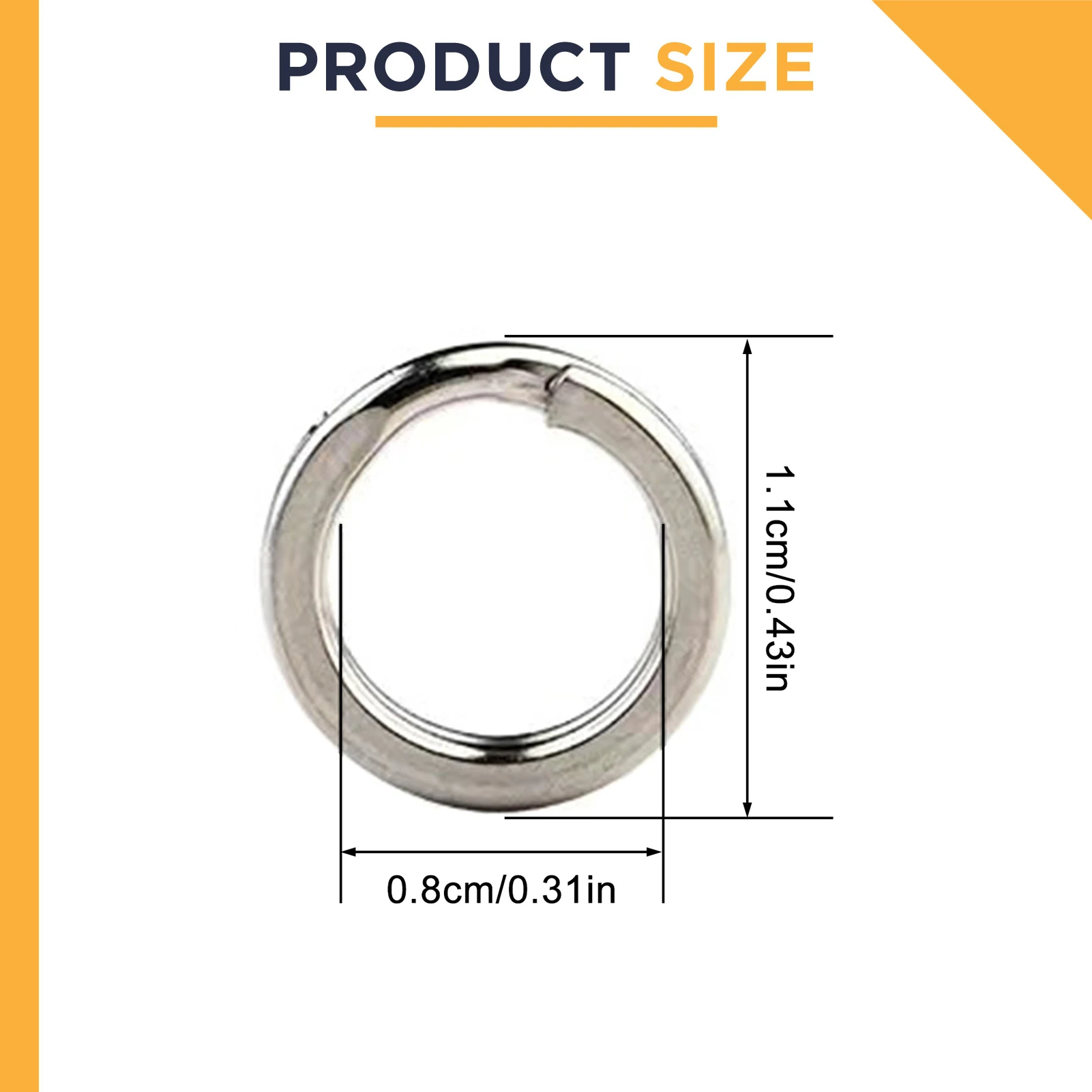 Wytrzymałe kółka łącznikowe ze stali nierdzewnej o podwójnej wytrzymałości do połowów w wodach słodkich i słonych.