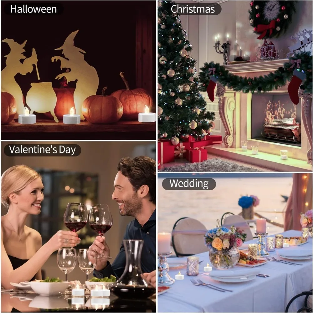 LED Tea Lights Flickering Warm White Battery Operated Candles for Wedding Party Decor image 5