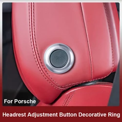 Car Seat Headrest Adjustment Button Decoration Ring For Porsche Cayenne Macan Interior Styling Modification Accessories