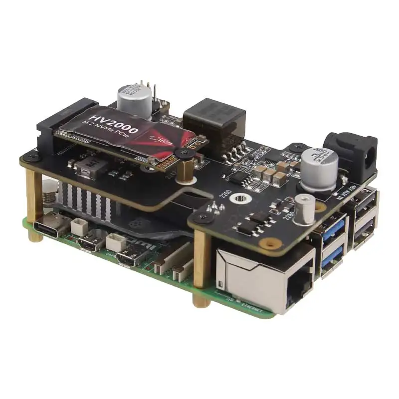 X1012 Raspberry Pi 5 POE And PCIe to M.2 NVMe SSD Board Pi5 2280 Power over Ethernet