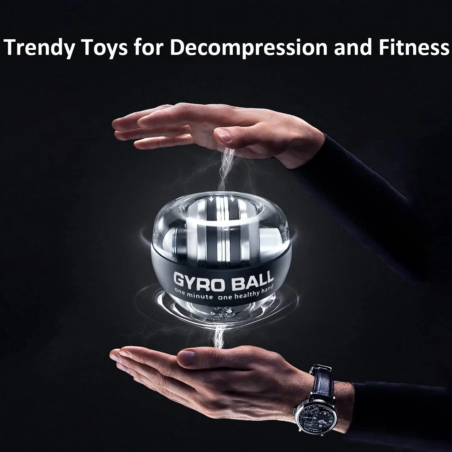 Hand Strengthener Full Metal Power Wrist Ball Forearm Muscle Training Gyroscopic Ball Mute Metal Gym Exerciser