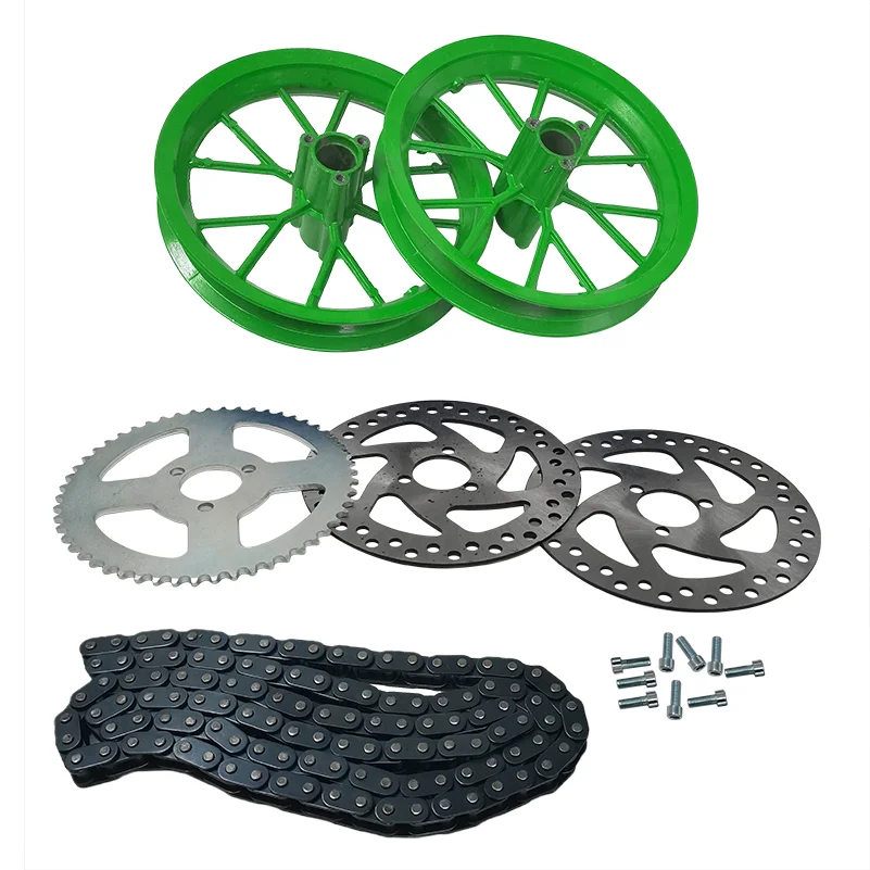 

Mini off-road motorcycle liya small off-road vehicle 49CC Dirt Bike front rear wheel hub Brake disc Sprocket Chain kit12