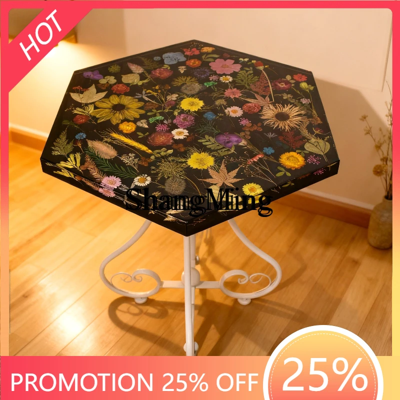 

SM hexagonal flower table balcony drinking tea coffee table home living room casual coffee table