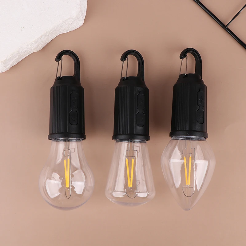 Ampoules LED rechargeables par USB pour l'extérieur, haute luminosité, lumière de secours, crochet, camping, pêche, lanterne portable, veilleuses