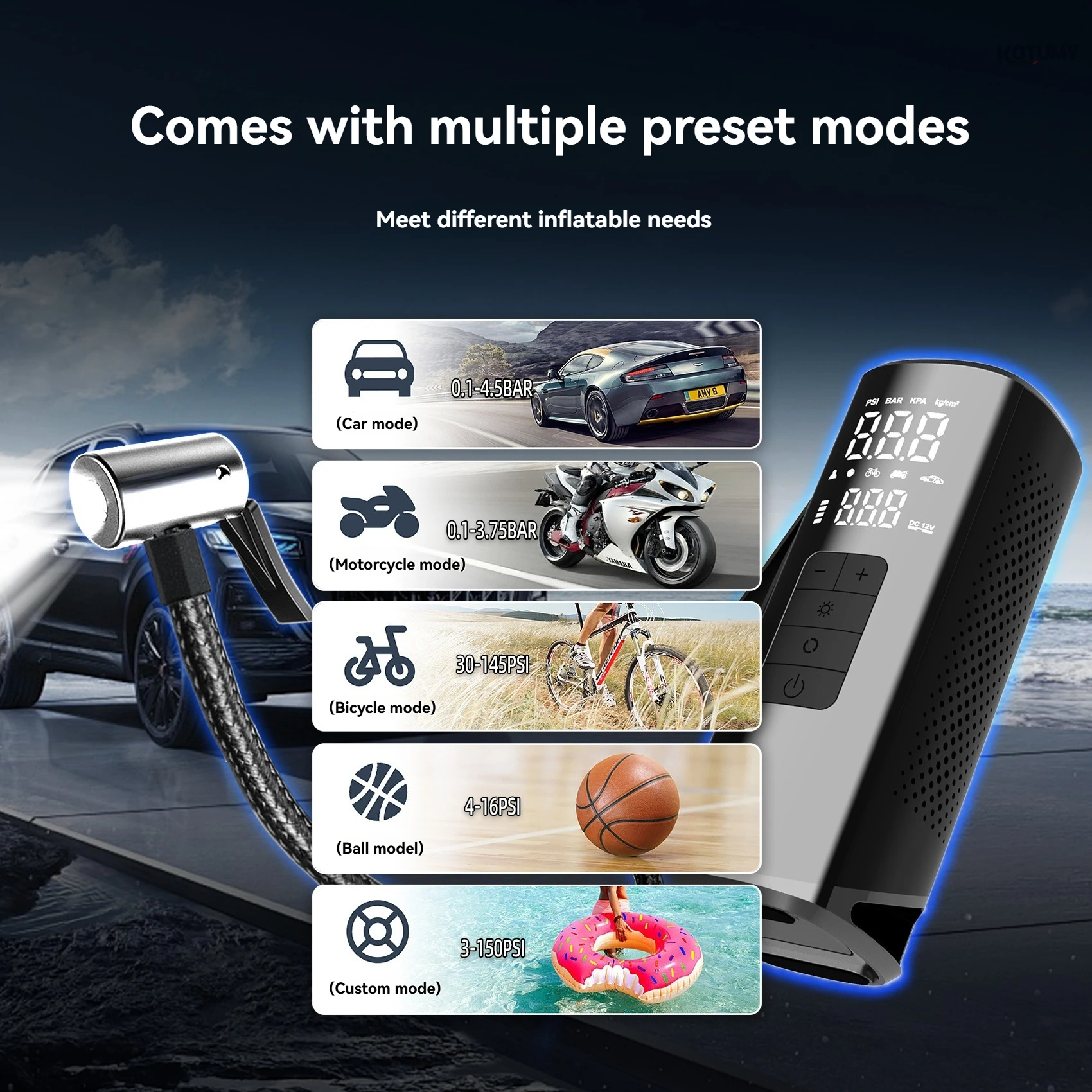 Cordless Portable Car Tire Inf - огляд і ціна Car Portable Tire Inflator