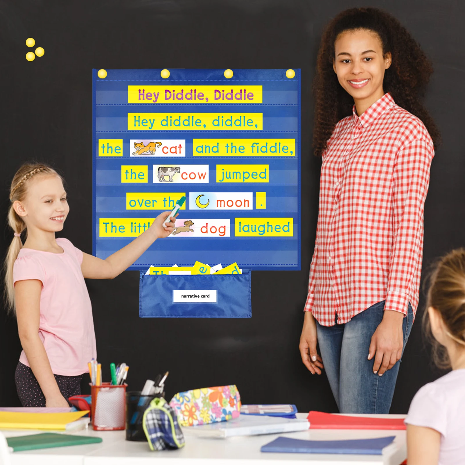 Calendar Pocket Chart Standard Size Pocket Chart With 71 Pockets Classroom Schedule Pocket Chart For Fits Standard 3” Sentence