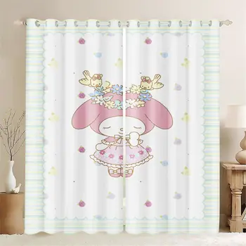 名創優品卡通窗簾美樂蒂3D印花兒童臥室客廳窗簾遮光隔間風格家居裝飾 10 最佳銷售 兒童房窗簾 - №6