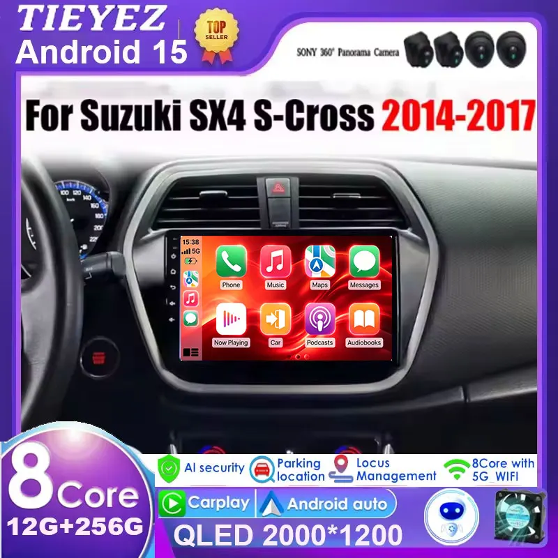 Android 16 Car Radio For Suzuki SX4 S-Cross 2014 2015 2016 2017 Multimedia Player Stereo GPS WIFI+4G wireless Carplay Auto video