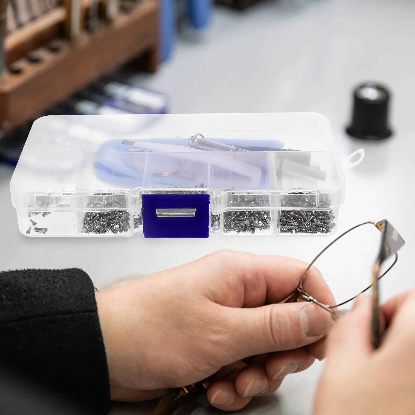 

1Set Professional Eyeglass Repair Kit Plastic Silicone Stainless Steel Glasses Screws Nose Pads Repair Tools for Glasses and