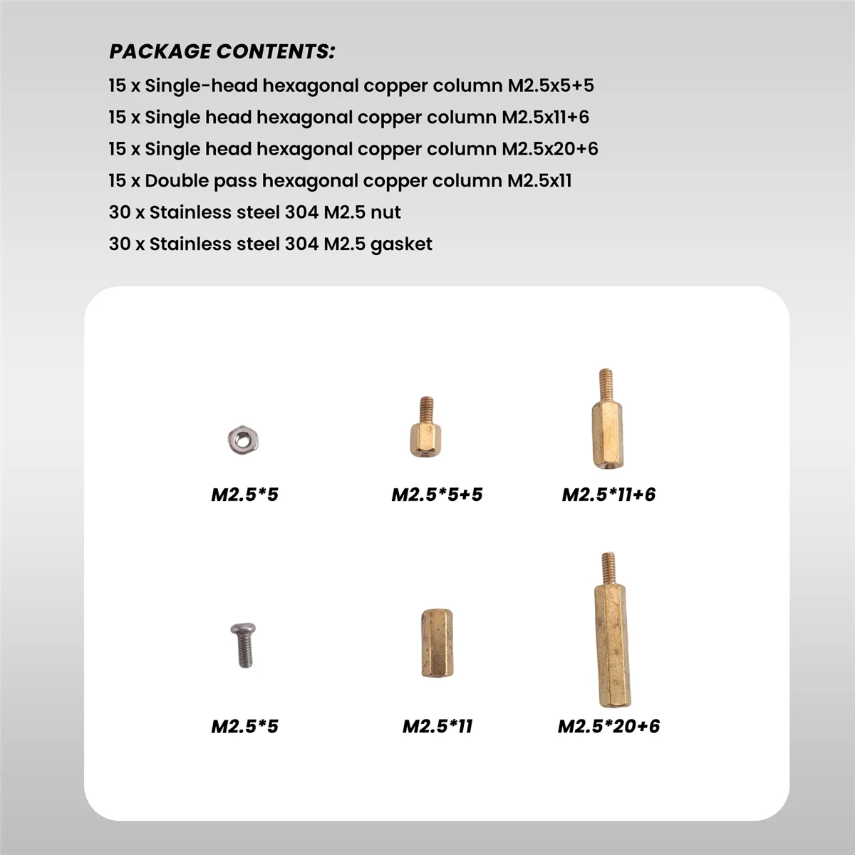 ABLK 120Pcs Installation Tool for Raspberry Pi 4 Model B/3B+/3B M2.5 Series Hex Brass Column/Nuts+Screws Accessories Kit