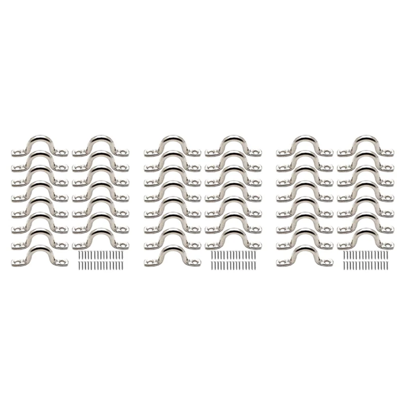 45Pcs Stainless Steel Peck Plate Eye Plates Ceiling Hook Kayak Eye Plate Kayak Pad for Kayak Canoe, Kayak Canoe Rigging