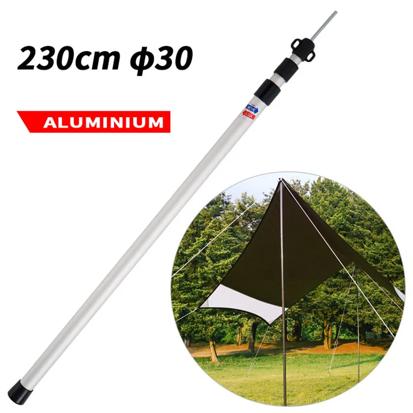 Thicken Aluminum Alloy Tent Pole Adjustable Tent Support Rods Beach Shelter Tarp Awning Pole Poles for Camping Hiking Tent