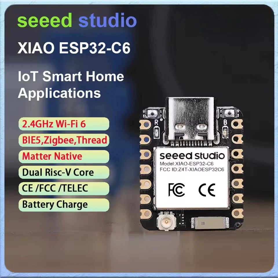 Picture 3: XIAO ESP32-C6 Super Mini Development board Wi-Fi6 BTLE5.0 Zigbee Thread For Smart Home Automation Arduino ESP IDF Seeed Studio