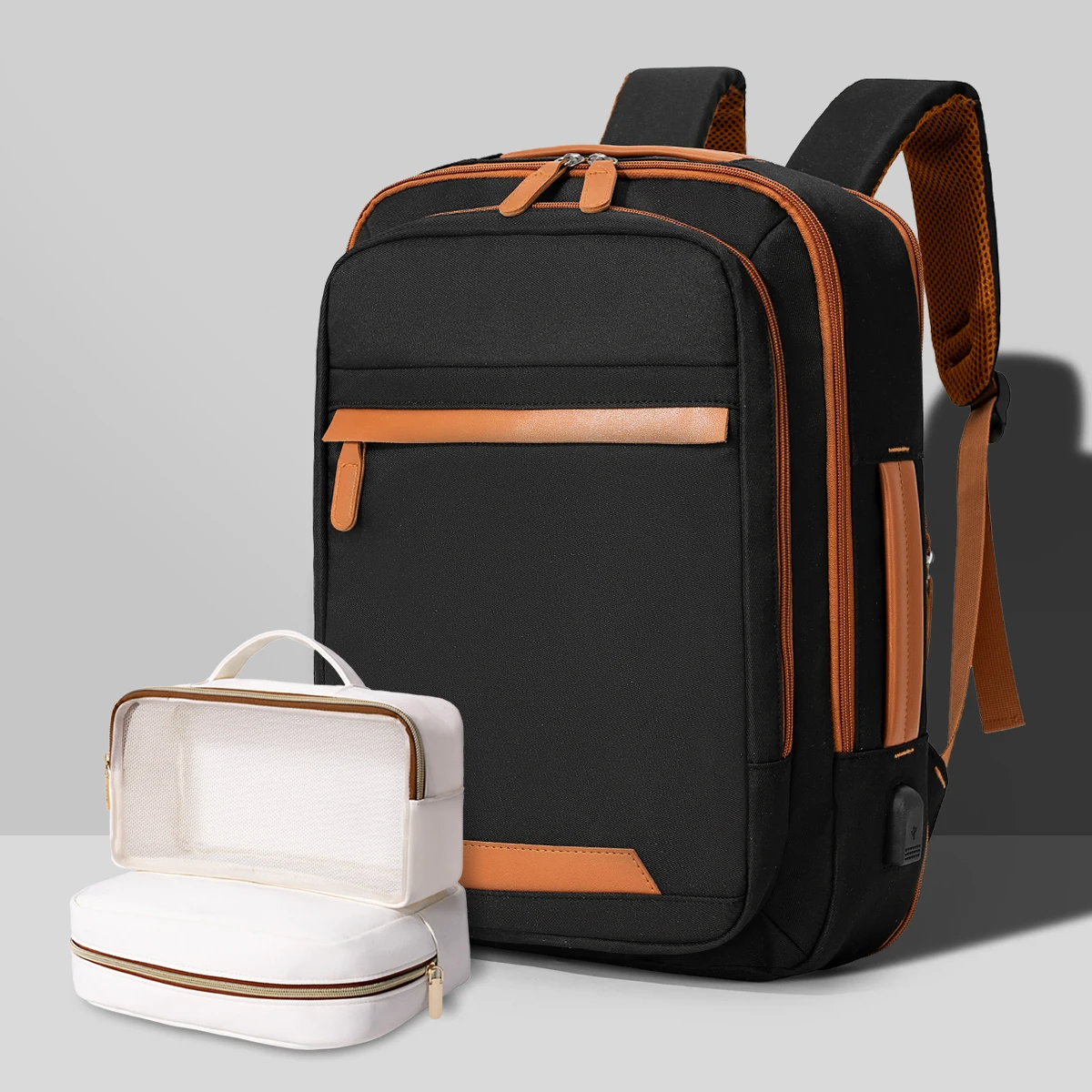 myco Hochwertiger wiederaufladbarer USB-Rucksack für Herren, wasserdichte Tasche, großer Laptop-Rucksack, Unisex, Schultasche, Jugendrucksack 8