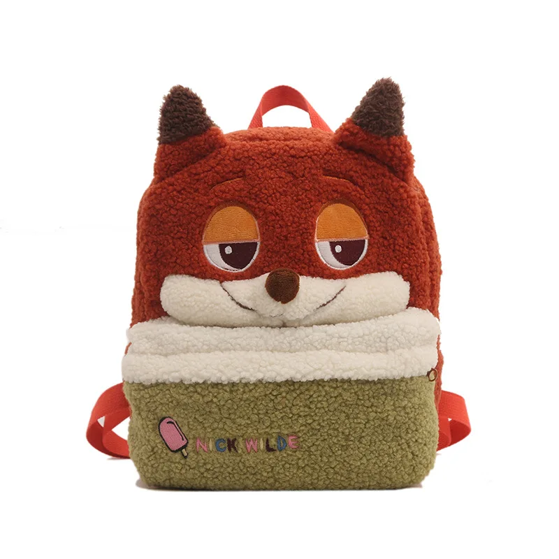 Disney Zootopia Judy Nick Plush School Bag Furry Shoulder Bag Leisure Handbag Girl Cute Fluffy Satchel Tote Travel Backpack Gift