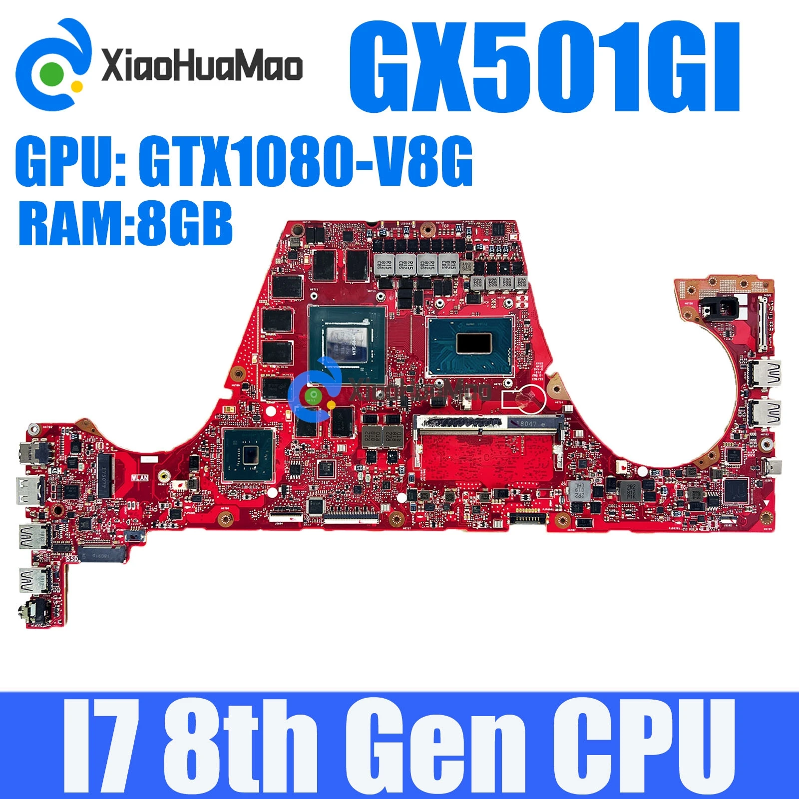 

GX501GI с i7-8750HQ CPU GTX1080-V8G GPU 8GB-RAM материнская плата ASUS ROG GX501 GX501GI GX501G материнская плата для ноутбука 100% протестирована ОК