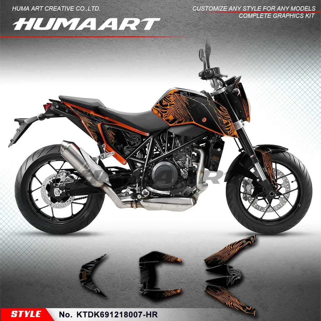 

Графическая пленка huпера для KTM DUKE 690 2012 2013 2014 2015 2016 2017 2018, KTDK691218007-HR