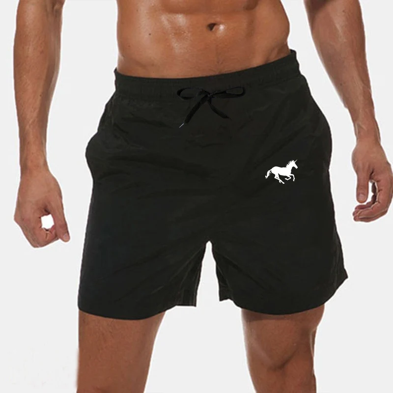 Spring Summer Men Casual Five Pants , Men Sport Shorts , Elastic Waist Print Sweatpants .