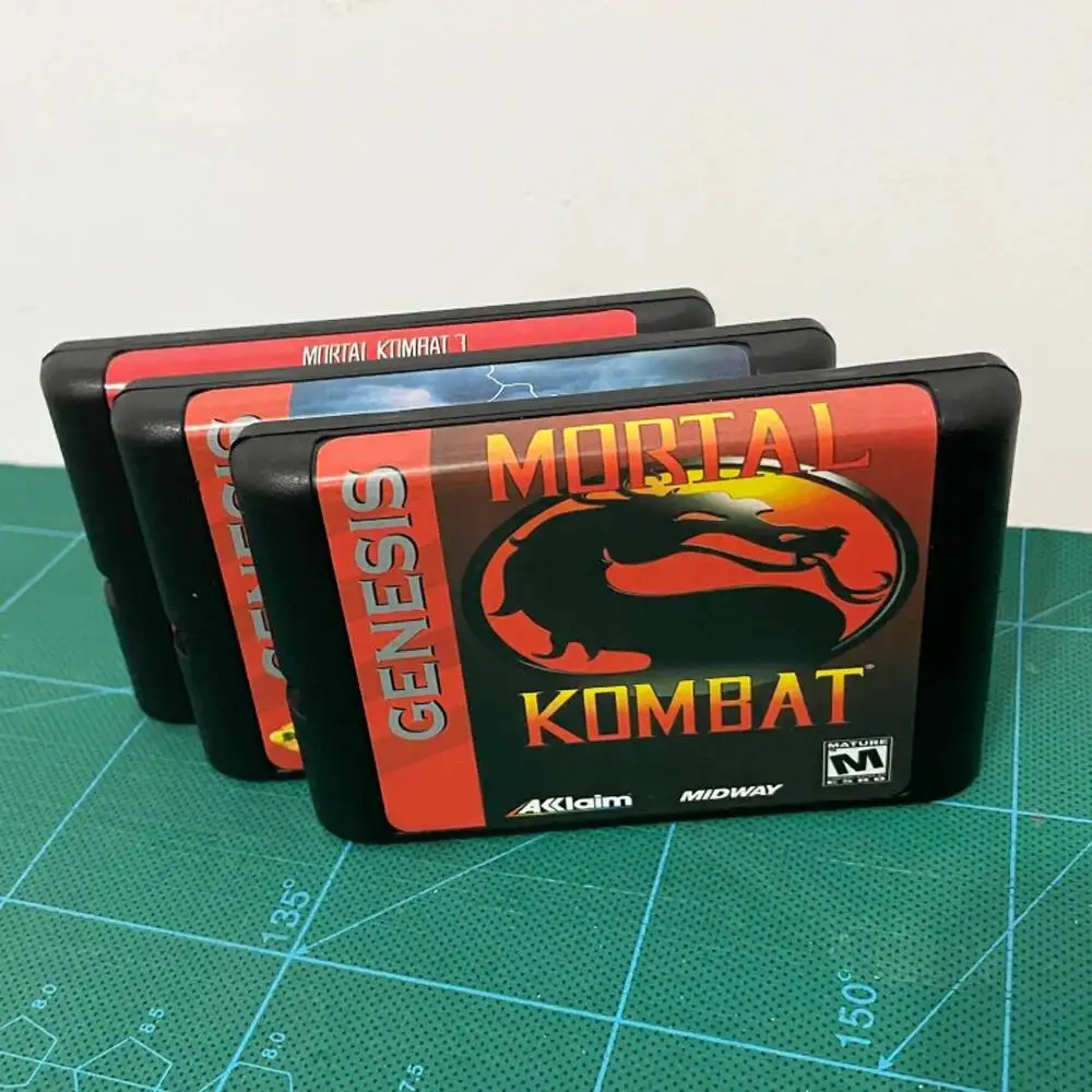 Nuevo lanzamiento: Mortal Kombat 1 2 3, tarjeta de juego de 16 bits con etiquetas estadounidenses para Sega Mega Drive y Genesis