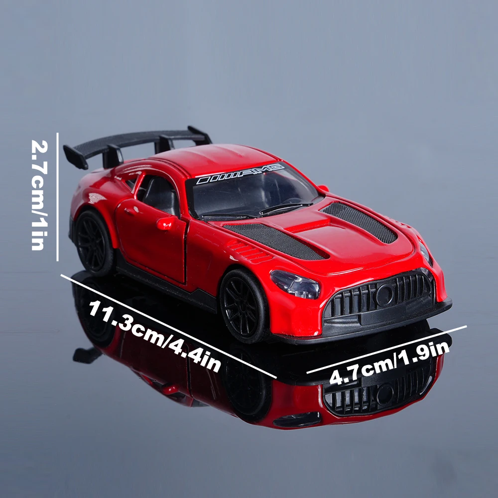 1:43 Modello di auto sportiva in lega rossa, le porte possono aprire, dettagli squisiti di testa, ruote, ecc., amante della collezione di modelli di auto giocattolo/chri