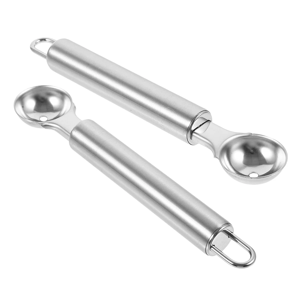 

2pcs Fruit Ball Picker Stainless Steel Ice Cream Scoop Melon Baller Kitchen Tool Dessert Maker Safe Heavy Duty