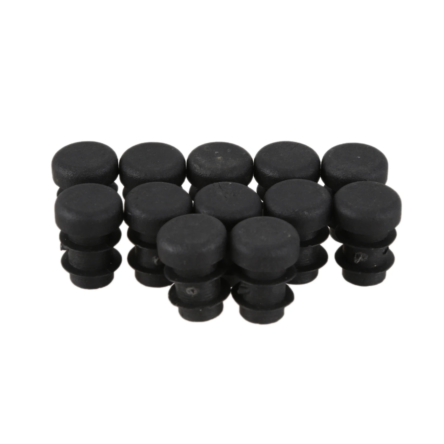 12 Pcs Plastic 12mm Pipe End Blanking Caps Bung Tube Insert Plug Round Black