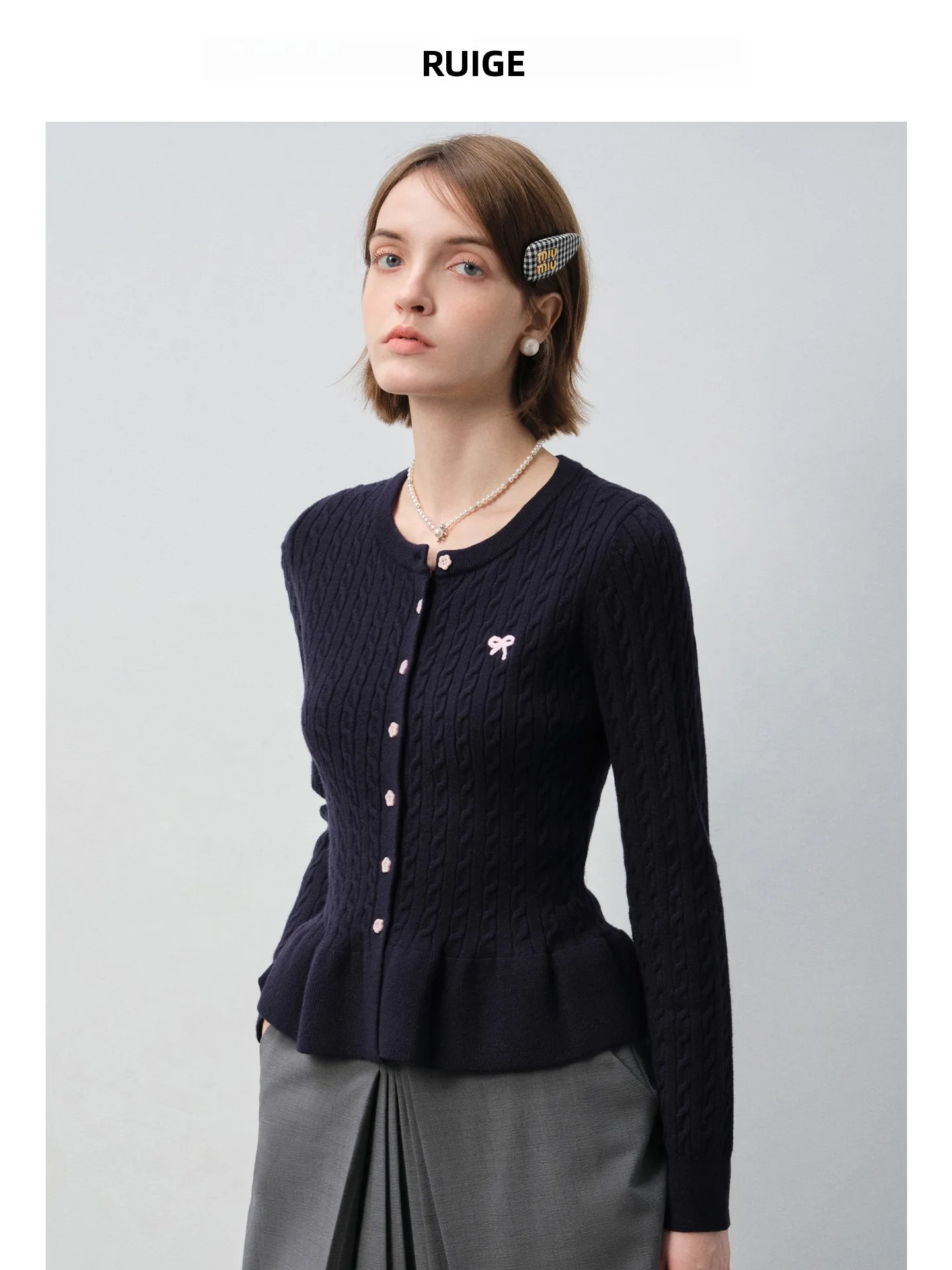 

Ele Sweet Knitted Sweater Waist-Cinching Tassel-Knot Ne Design Long Sve Korean Sle Autumn Winter Faion for Women